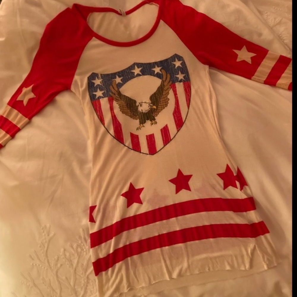 Spell Vintage Captain Amerique Raglan Mini Dress / Top - Picture 3 of 6